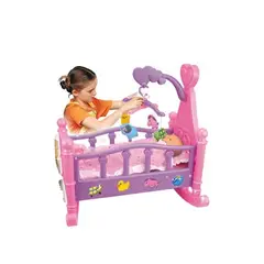 GENERICO - Cuna Mecedora Rosada Para Muñecas