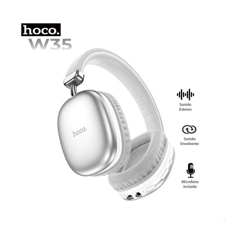 Audífonos Bluetooth Inalámbricos W35 Silver