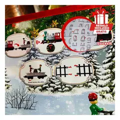 ANIMALIA - Decorativo de Tren en Blanco con Luces Y+Regalo Stickers