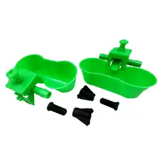 GENERICO - Pack de 12 Bebederos Doble Basculante para Aves Color Verde
