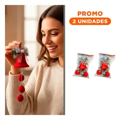 SKYBLOO - Pack2 Adorno con Forma de Campana de Navidad de 14x100cm
