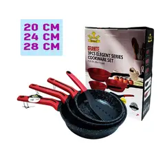 SUPREMO - Set de Sartenes con Tapa 20, 24 y 28 cm SUPREMA Cerámico Antiadherente Negro