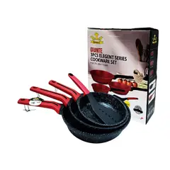 GENERICO - Set de Sartenes con Tapa 20, 24 y 28 cm SUPREMA Cerámico Antiadherente Negro