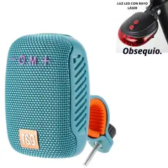 GENERICO - Parlante de bicicleta, altavos inalambrico con bluetooth, T&G color VERDE + LUZ led de obsequio