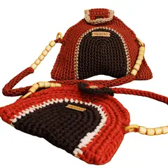 SKANKI - Cartera mini bag artesanal Concha de mar - Tejido a crochet