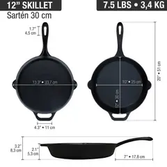 VICTORIA - SARTEN DE HIERRO FUNDIDO 30 CM ESMALTADA