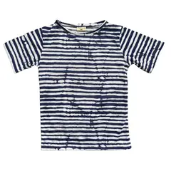 RED CARROT - Polo unisex niño manga corta jersey azul y blanco rayado