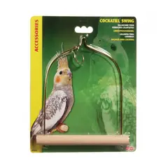 LIVING WORLD - Columpio mediano para aves Cockatil o similares percha de madera -
