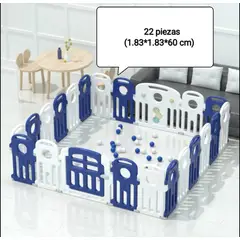 GENERICO - Corral Bebé Azul 22 Piezas + tapete