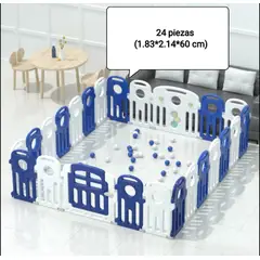 GENERICO - Corral Bebé Azul 24 Piezas + tapete