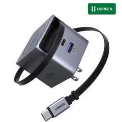 UGREEN - Cargador 45W, GaN Retractil USB-C PD 3.0 iPhone 17, iPad, Galaxy