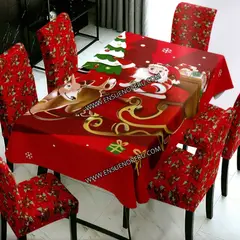 GENERICO - JUEGO DE MANTEL Y FUNDAS DE SILLAS “CONTIENE 9 PIEZAS”