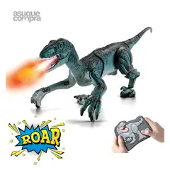 GENERICO - Dinosaurio Velociraptor a Control Remoto Bota Humo JS