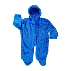 GENERICO - Enterizo con capucha de felpa color entero