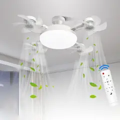 GENERICO - FOCO LED CON VENTILADOR DE TECHO TIPO DRON DE 60W, SUPER SILENCIOSO