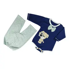 GENERICO - Conjunto body animales y pantalón a rayas
