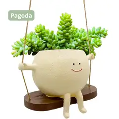 GENERICO - Maceta Decorativa Columpio de Resina