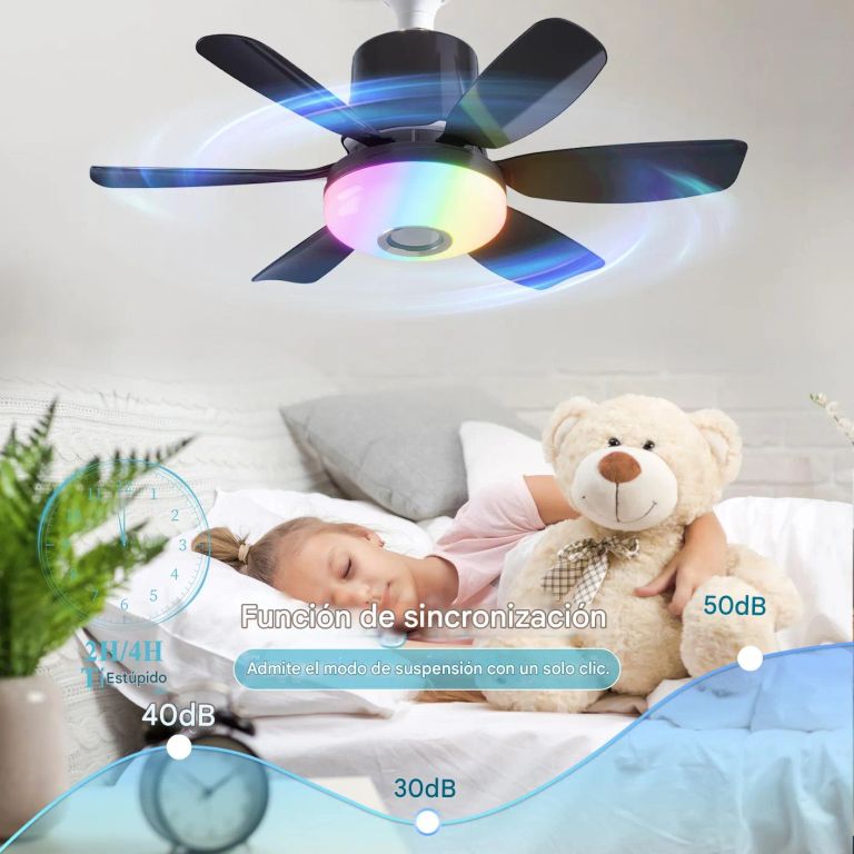 FOCO LED 3 EN 1, VENTILADOR CON TECNOLOGIA ULTRA SILENCIOSA Y PARLANTE BLUETOOTH DE 32W REAL