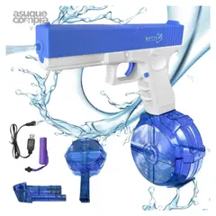 GENERICO - DIVERTIDA PISTOLA DE AGUA ELÉCTRICA GLOCK AZUL