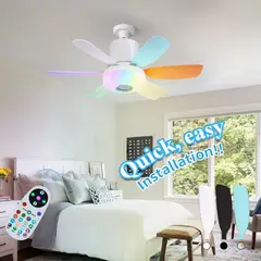 GENERICO - LAMPARA LED CON VENTILADOR SILENCIOSO Y PARLANTE BLUETOOTH DE 32W