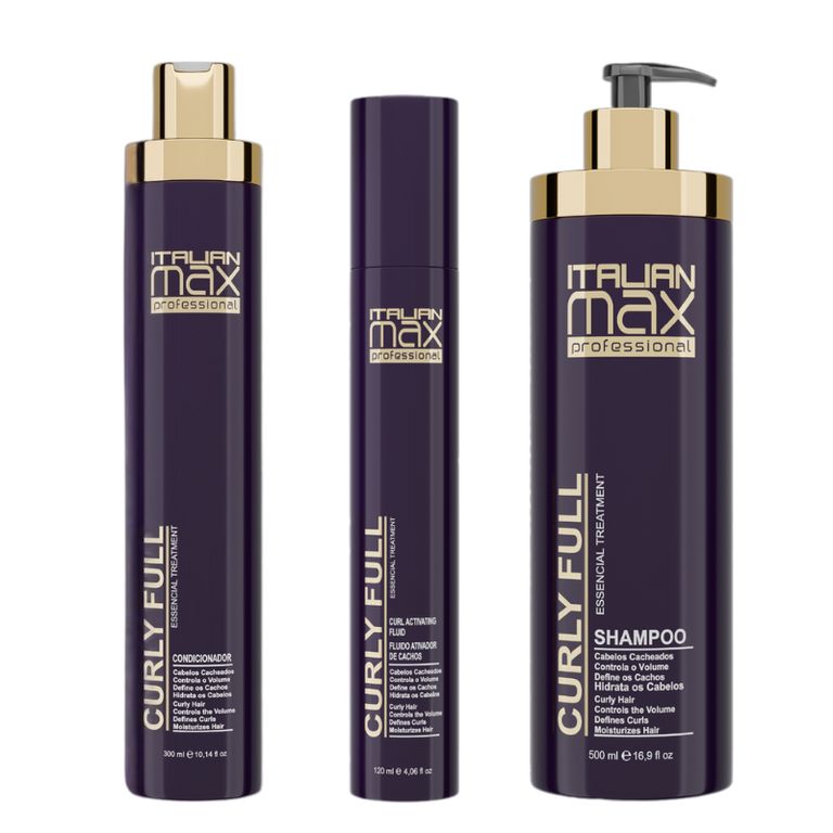 ITALIAN MAX - Curly Full Shampoo 500ml + Acondicionador 300ml + Fluid 120ml