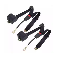 GENERICO - Cinturon Seguridad Universal Rebatible Automatica 2Pcs