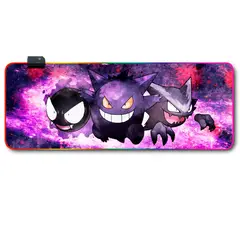 GENERICO - Mouse pad gamer antideslizante con luz rgb de 80x30 Pok