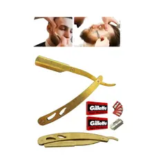 PREMIUM - Navaja De Afeitar 3 Cuerpos Acero Inox + Repuestos Gillette