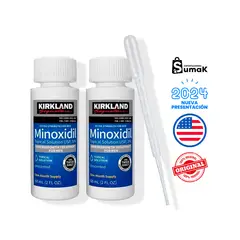 KIRKLAND - 2 Minoxidil 5% frasco y gotero barba y cabello