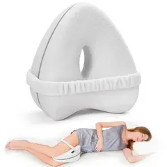 PERUMASSAGE - Almohada Ortopédica Viscoelástico para Rodillas - Cojín Ergonómico con Correa Ajustable