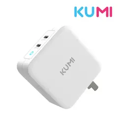 KUMI - Cargador De Pared 100W GaN100W Con Doble Conector Tipo-C Blanco