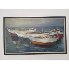 GENERICO - Cuadro “Brisa Marina” – Óleo sobre Lienzo con Marco de Madera – 58 cm x 97 cm