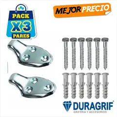 DURAGRIF - KIT UÑAS ZINCADAS PARA LAVATORIO PACK X 3 KITS