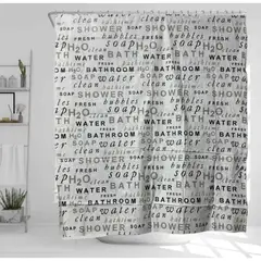 GENERICO - Cortina de Baño Letras 180x180cm