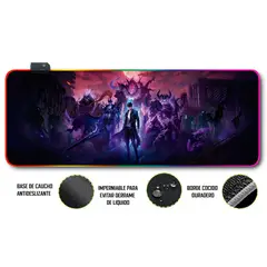 GENERICO - Mouse pad gamer antideslizante con luz rgb de 80x30 leveling
