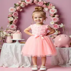 GENERICO - VESTIDO PARA NIÑA BEBE PARA FIESTA DE CUMPLEAÑOS