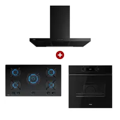 TEKA - TRICOMBO CAMPANA DECORATIVA DSH 986 BK ENCIMERA A GAS GBC 95030 KB HORNO ELÉCTRICO 8400 FBK