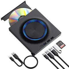 GENERICO - LECTORA EXTERNA GRABADORA UNIDAD CD DVD 5 en 1 NEW 2026