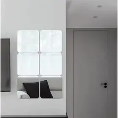 GENERICO - ESPEJOS ADHESIVOS DECORATIVOS SET x4 pzas 40x30 cm