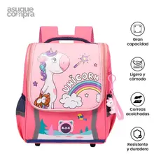 GENERICO - MOCHILA KAWAI REGRESO A CLASES UNICORNIO PARA NIÑAS JS