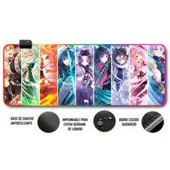 GENERICO - Mouse pad gamer antideslizante con luz rgb de 80x30 Pilares