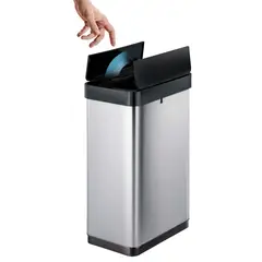 EKO - Basurero sensor tapa doble acero Phantom 50L