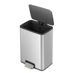 EKO - Basurero pedal acero Marina 50L plata