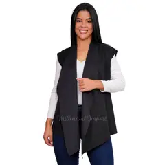 GENERICO - Abrigo Blazers Manga Cero Chaleco Capa Larga para Mujer