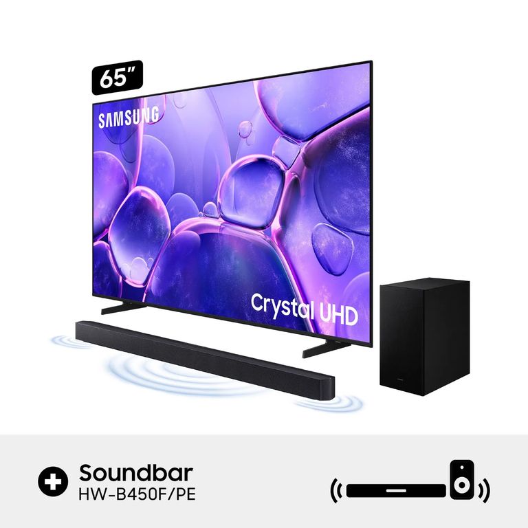Televisor 65” Crystal 4K 65U8000F 2025 + soudbar b450f
