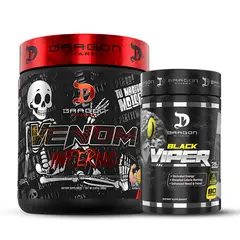 DRAG PHARMA - Pre entreno Venom Inferno 40 serv - Brazo de 50 Limón + Black Viper Dragon Pharma - 90 Cápsulas