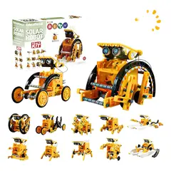 GENERICO - Kit De Robot Solar Stem De 12 En 1 Construcción Robótica Solar Amarillo