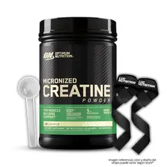 OPTIMUN NUTRITION - Creatina Optimum Nutrition 600 g - Creatina Monohidratada ON + Scoop + Straps