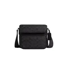COACH - Outlet Bolso de hombro cruzado para hombre de PVC con detalles de cuero