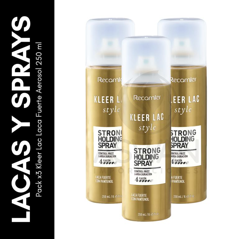 Pack x3 Kleer Lac Laca Fuerte Aerosol 250 ml